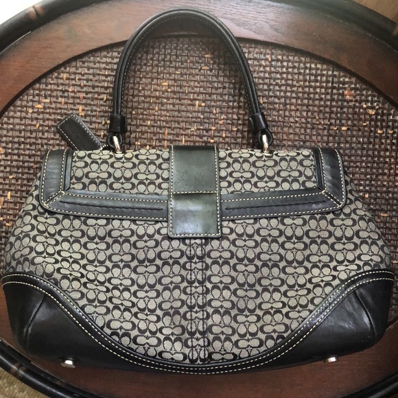 Coach logo print blue leather purse - Picture 7 of 13